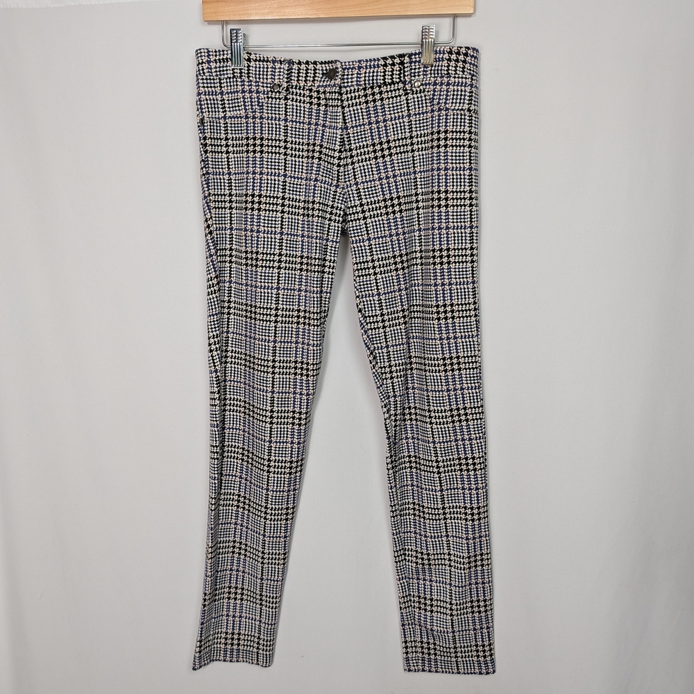 J.McLaughlin Plaid Pants Slim Straight Stretch
